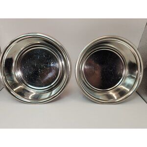 Stainless Steel Pet Smart Medium Dog Dishes W/Paw Prints Red & Brown